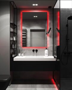 Meble łazienkowe black red white w nowoczesnym stylu
